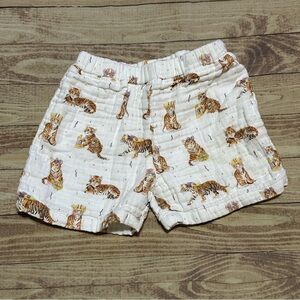 Girl’s Nola Tawk LSU Cub Tiger All-Over Print Muslin Shorts 5T